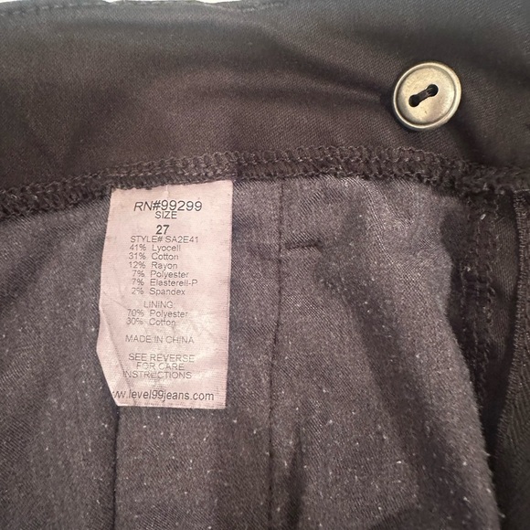 Level 99 Black Pants Zipper Accent Flare Leg Casual Stretchy Comfy Grunge Sz 27 - Picture 7 of 8